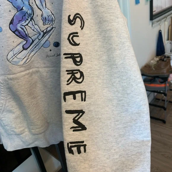 Supreme Daniel Johnston Silver Surfer Hooded Sweatshirt Hoodie - Picture 5 of 7